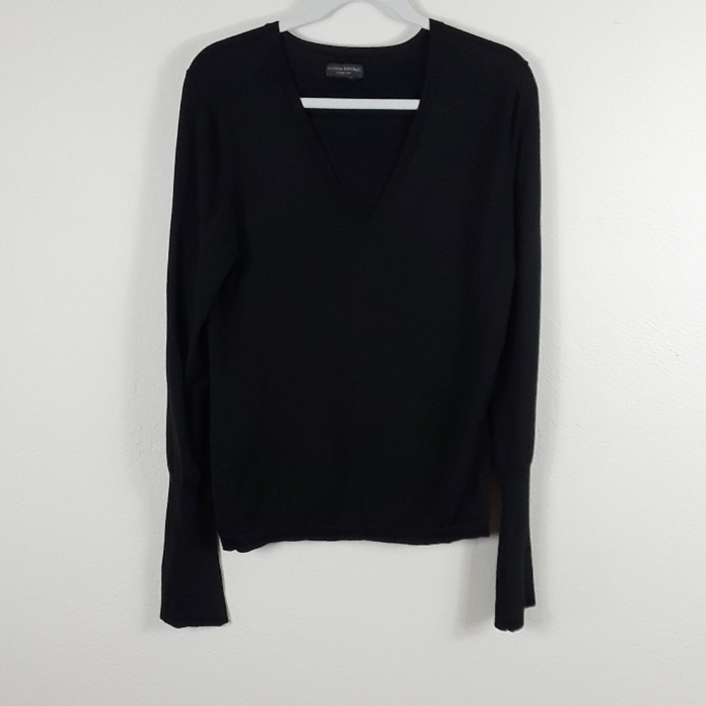 Banana Republic Cashmere Black V Neck Sweater